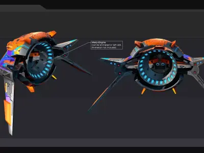 DRAKX - ALIEN Bomber DK6 Low-poly 3D model