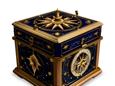 Ornate Celestial Navigation Box Low-poly 3D model