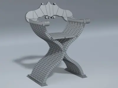 The Scissor Savoranola X Chair  Low-poly 3D model