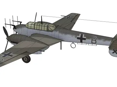 Messerschmitt Bf 110 Low-poly 3D model purchase