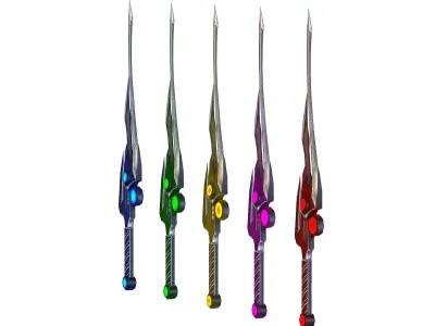 a set of cutting weapons Low-poly 3D model