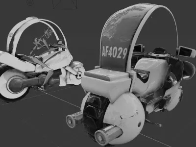 Bulmas Capsule No9 Bike Renderable Low-poly 3D model