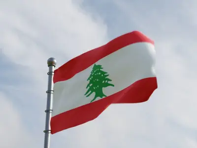 Animated Lebanon Flags 3D model