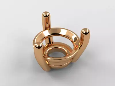 A package of solitaire ring heads engagement 3 prong printable 3D print model