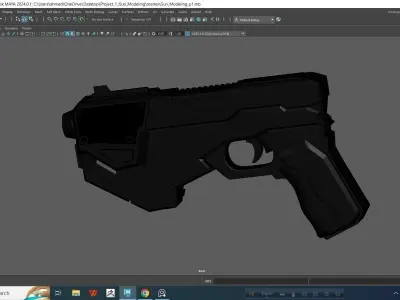 Hard Surface Gun Model Free 3D model