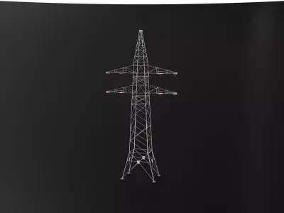 hight voltage tower Low-poly 3D model
