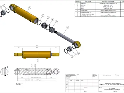 Steering Cylinder Whell Loader Liguong Pn 5338009 3D model