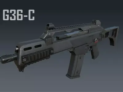 G36-C lowpoly game-ready PBR gun Low-poly 3D model
