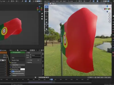 Animated Portugal Flags 3D model