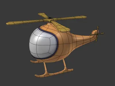 Cartoon Helicopter Low-poly 3D model
