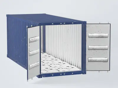 Container 20ft Blue 3D model