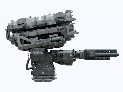scifi Machine Gun  Low-poly 3D model