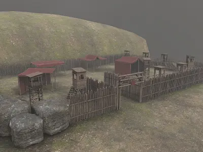 Ancient Military Camp Assets Low-poly 3D model