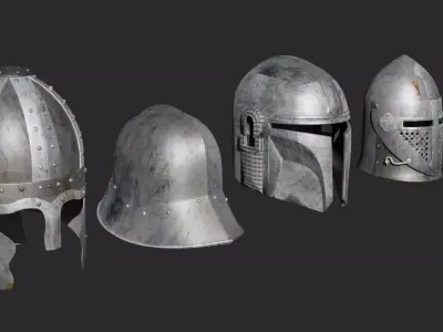 Halmet pack Low-poly 3D model