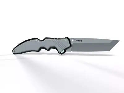 Futuristic Sci-Fi Knife - Tanto Style Low-poly 3D model