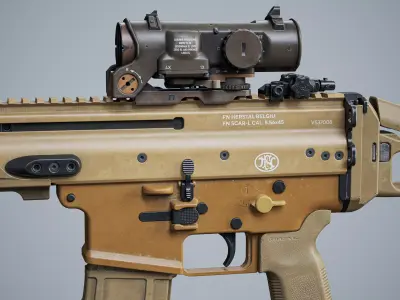 Modular tactical sniper MK 16 FN SCAR-L Low-poly 3D model