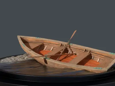 Clinker Dingy 3D Model with PBR maps 3D model