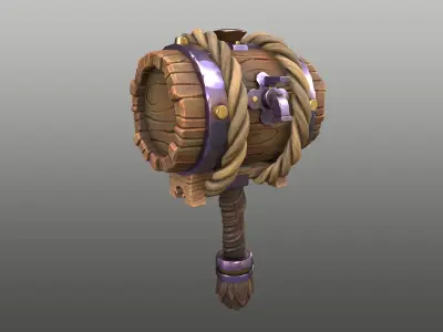 Hammer Barrel Low-poly 3D model