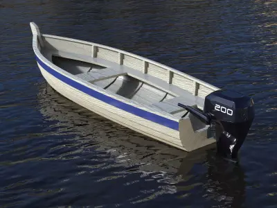 Fishing boat 3D Low-poly 3D model