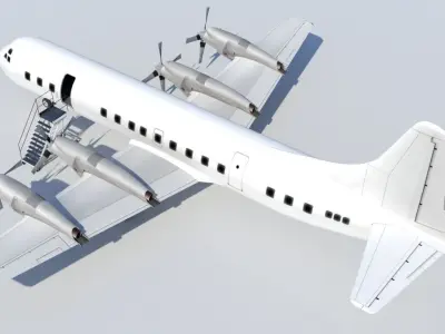 Lockheed L188 Electra decomissioned Low-poly 3D model