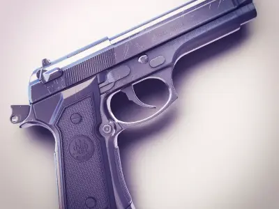 Beretta M9 9mm Pistol Hi-Res 3D model