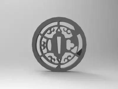 tsuba circular logo Free 3D print model