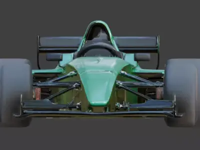 Green Formula Sport Race Car 3D Model Low-poly 3D model