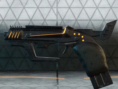 SciFi Lite Gun Low-poly 3D model