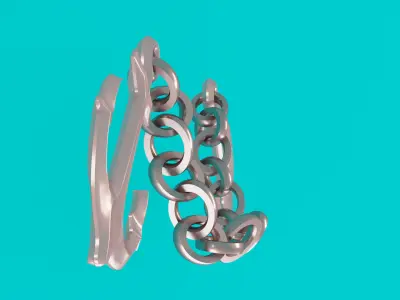 Anchor with chain  3D model