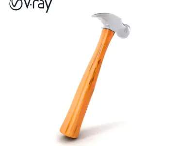 Claw Hammer with Wooden Handle and Metallic Head model pack Low-poly 3D model