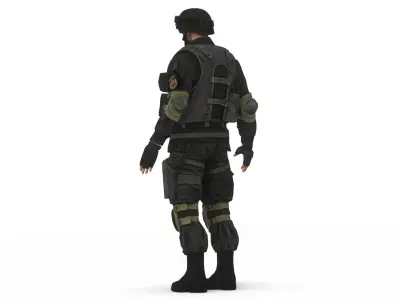 Modern Military Soldier 3D Model Game Ready Army Character Low-poly 3D model