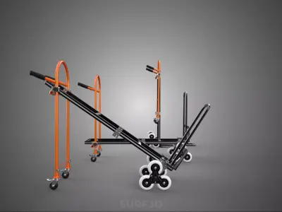 TRI WHEEL STAIR CLIMBING CLIMBER CONVERTIBLE FOLDING HAND TRUCK 3D model