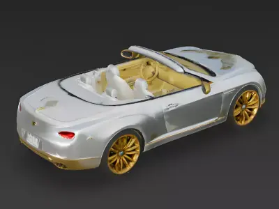 Celestial Gold Luxury Convertible 3D Model Low-poly 3D model