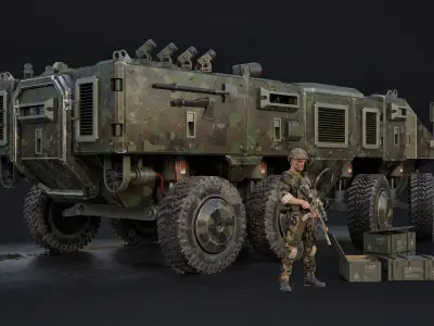 APC - 8X8 Woodland Camo Version 3D model