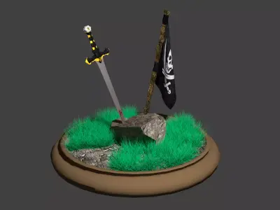 Sword Flag Free 3D model