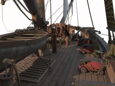 Ancient sailing ships and warships as maritime vehicles 3D model