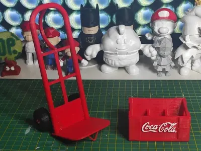 Hand Truck plus Bottle BOX - Mini Collectibles 3D print model