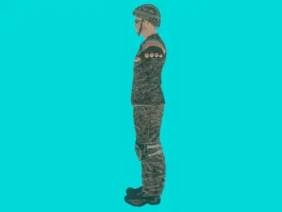 soldier 3d model for game Low-poly 3D model