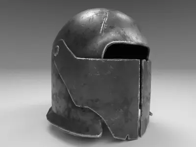 Knights Helmet with PBR material Low-poly 3d model Low-poly 3D model