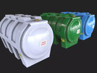 Liquid Tank Pack Low-poly 3D model