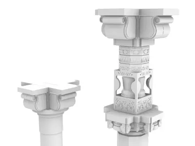 Temple Columns 3D model