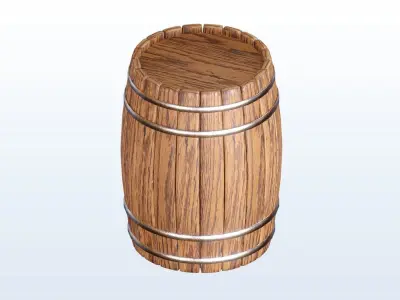 Old Barrel 3D model - Low Poly - VR - AR - Game Low-poly 3D model