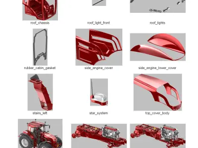 DOSCH 3D - Agricultural Tractor Details 3D model
