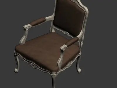 oxford armchair seater people Low-poly 3D model
