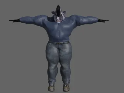 Friendly monster Headbangman Free low-poly 3D model