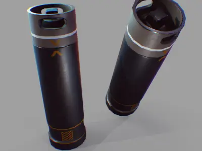sci-fi barrels game-ready Low-poly 3D model