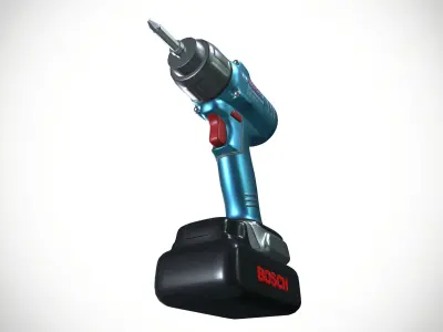 Screwdriver Gun Low-poly 3D model