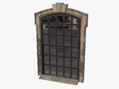 Cement Window 0005 Low-poly 3D model