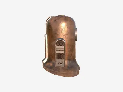 Old Diving Helmet C01 Copper - Character Design Fashion Low-poly 3D model