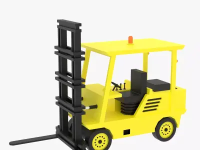 Cartoon Forklift Low-poly 3D model